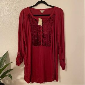 Lucky Brand Long Sleeve Top 2X